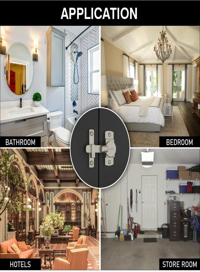 LAPO 1 Piece Latch Lock for Bathroom, 180 Degree Baby Latch, Zinc Sliding Door Lock, Flip Latch for Bedroom, Balcony, Storeroom (Satin Matt) - Image 5